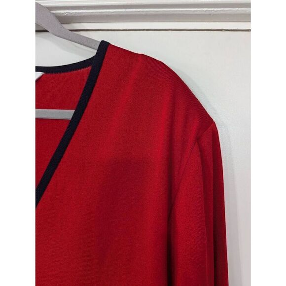 Exclusively Misook Cardigan‎ women's size 2X red blue patriotic plus size - Picture 2 of 10
